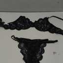 Avidlove Women Bra and Panty Sets with Underwire Floral Lace Lingerie Set (Medium, Black)
