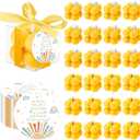MTLEE 24 Sets Here Comes the Son Baby Shower Favors Small Bubble Candle for Guests Tea Candles Bulk with Stylish Ribbons Cards Gifts Party Decoration(Yellow, Sun)