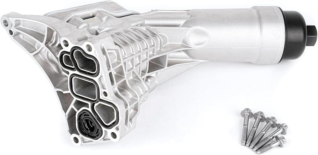 Aluminum Oil Cooler Filter Housing for BMW 230i 330e xDrive 330i xDrive 430i xDrive 530e xDrive 530i xDrive X3 X4 Z4 2019-2023 2.0L L4 Replaces 11428651710 11428580414 11428580415 I04016017