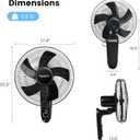 Fanspex 16" Wall Mounted Fan with Auto-oscillation, Timer, Adjust Wind Tilt for Home Garage Workshop Greenhouse Cooling & Air Circulation
