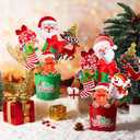 Kathfly 6 Set Christmas Gift Card Bouquet Kit, Christmas Flower DIY Card Bouquet Crafts, Xmas Thank You Gifts Ornaments Bulk for Party Favors