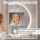 Half Moon Mirror-Anti-Fog Bathroom Mirror with LED Lights with 3 Color Dimmable, Backlit & Stepless Dimming Smart Vanity Mirrors for Small Bathroom (Left/Right Universal, 47" L x 33" W)