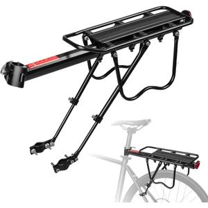 Donext Bike Rack - 110 lbs Rear Cargo Rack Universal for 22-28" Bicycles, Quick Release with Bungee Cord | Bicycle Rear Rack/Bike Cargo Carrier (Black)