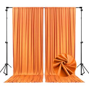 10 x 10 Feet Orange A Backdrop Curtain for Partie, Background Curtains for Photoshoot, Birthday, Wedding, Halloween, Thanksgiving, Christmas, New Year Party Decorations 5Ft x 10Ft, 2 Panels