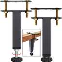 2 PCS Metal Adjustable Height Bed Frame Support Leg, Steel Bed Frame or Wooden Bed Center Slat Support Leg, Sofa Furniture Cabinet Feet Support Leg (5.9"-8.6")