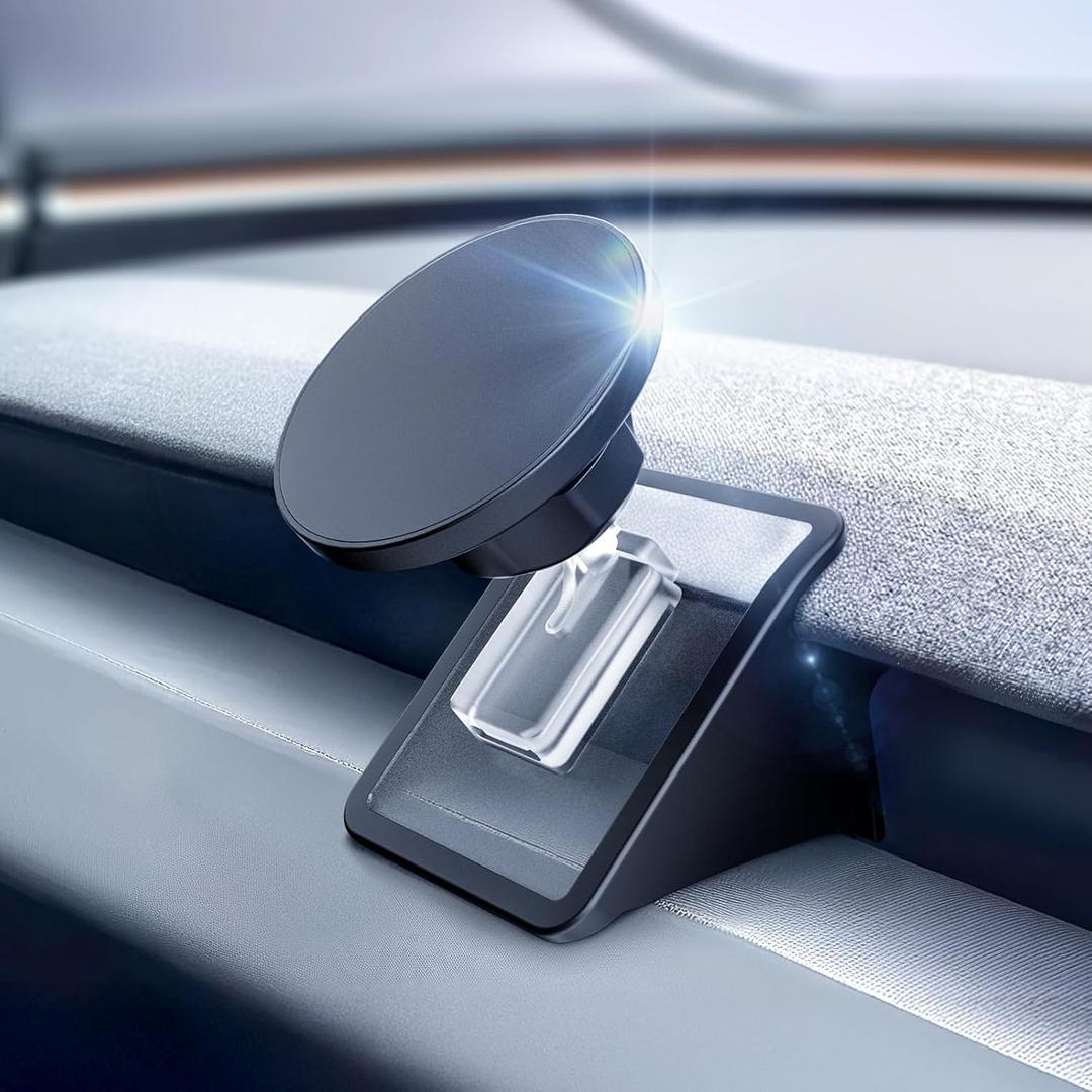 CloudValley Magnetic Phone Mount for Tesla Model 3 Highland Model Y Juniper, Strong Grip, 360 Adjustable, Dashboard Car Holder 2025, Compatible with iPhone MagSafe 17/16/15/14/13/12