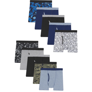 Hanes boys Hanes Boys' and Toddler Underwear, Comfort Flex Wb Boxer Briefs, 10-pack. Size S