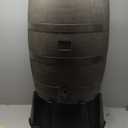 50-Gallon Rain Barrel, Flat Back Rain Water Collection Barrel, Stand Included, Walnut Color