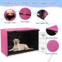 Deblue Dog Crate Cover, Durable Polyester Indoor Pet Kennel Cover Fit for 1 2 Doors Standard Wire Cage 42.0" L x 28.0" W x 30.0" H Pink