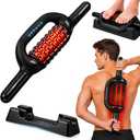 Electric Roller Massager with Red Light, 6-Speed Deep Tissue Massage Roller with Two-Way Rotation, Wireless Muscle Relaxation Roller for Back, Arms, Legs & Feet, for Home & Gym (Ebony Black)