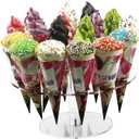 Ice Cream Cone Holder,16 Holes Ice Cream Cone Holder Stand,Cotton Candy Cones Holder,Acrylic Cone Holder,Cone Holder Stand