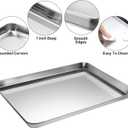 MCIRCO 6 Piece Stainless Steel Baking Sheet with Rack with Silicone Baking Mat Set (2 Pans + 2 Racks + 2 Mats), 17.3 x 13 x 1 Inch Cookie Sheet with Cooling Rack, Easy Clean