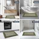 Anllugs Bathroom Rugs 24" x 60", Non-Slip Extra Soft Absorbent Bath Rugs, Machine Washable Quick Dry Bath Mats for Bathroom Floor, Shower, Bathtub and Sink, Olive Green & Green