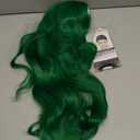 MAGQOO Green Wig for Women Girls Long Curly Wavy Emerald Green Wigs Middle Part Heat Resistant Hight Density Synthetic St.Patrick's Day