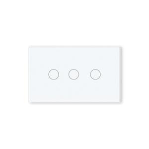 Smart Switch,4.65 X 2.83 X 1.34 Inches,2.4GHz Wi-Fi Light Switch,Neutral Wire Required, APP Control and Voice Control,Work with Tuya/Smart Life/Alexa,Tempered Glass Panel,White 3 Button