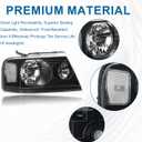 Headlights for 2004-2008 Ford F150 / 2006-2008 Lincoln Mark LT Pair Front Lights Replacement Headlamps Black Housing Clear Reflector