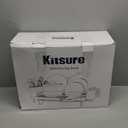 Kitsure Large Dish Drying Rack - Extendable Dish Rack, Multifunctional Dish Rack for Kitchen Counter, Anti-Rust Dish Drainers with Cutlery & Cup Holders 19.2"-26.7" L x 12.9" W, Black (Standard)