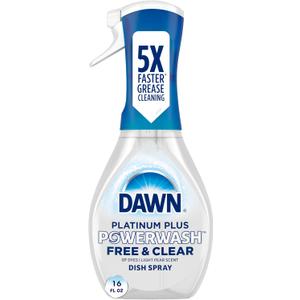 Dawn Powerwash Free & Clear Light Pear Dish Spray, Dish Soap Starter Kit, 16 Fl Oz
