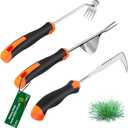 2026 Hand Weeder Tool, Rubber Handle Manual Weeder Puller Tool, Uprooting Weeding Tools, Crack Weeder Crevice, 4 Teeth Weeding Tool, Weeding Artifact Tool for Gardening(3 Pcs)