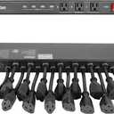Tecmojo 1U Rack Mount 19 Outlet PDU Power Distribution Unit Power Strip Circuit Breaker fits 19-inch AV/Network/Server Cabinet/Closet/Enclosure