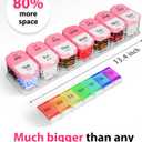Extra Large Pill Organizer Weekly Pill Box 7 Day AM PM for Big Vitamins & Supplements, Large Capacity Medication Dispenser with 7 Detachable Compartments, XL Pill Organizer 2 Times a Day
