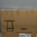 D&H FURNIMMT 20" Living Room Side Table for Small Spaces, 2 Tier Wood Top Round End Tables with Storage Shelf, Accent Sofa Table for Bedroom, Office, Sunroom, Balcony, White Faux Marble/Gold