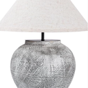 15.3" White Streak Ceramic Pot Table Lamp,Ceramic Decorative for Home Decor,Bedside Table,Bedroom, Living Room