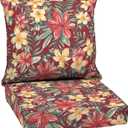 Arden Outdoor Deep Seat Cushion Set, 24 in x 24 in, Weather-Proof, Rain-Proof, Fade Resistant Patio Cushion for Chair, Sofa, and Couch Ruby Clarissa, 1 Pack