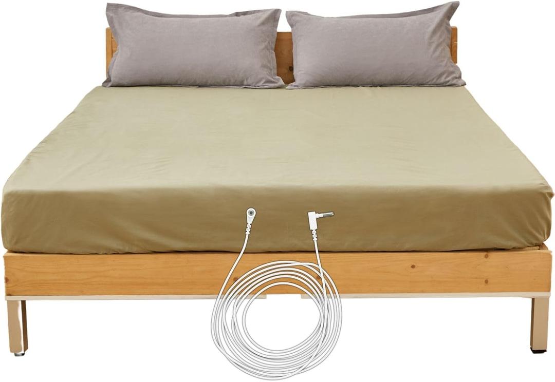 Grounding Earthing Sheet, 95% Cotton & 5% Silver Fibers, Reduces Inflammation, Insomnia & Pain, Twin/Full/Queen/King Sizes (Queen (60" X 80"))