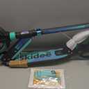 Skidee Adult & Teen Scooter Adjustable Height, Folding, Large Wheels, Lightweight, Durable, Anti-Shock Suspension, Up to 220 lbs (Aqua)