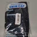 Swim Caps for Women Swimming,1 Pcs Fabric Nylon Cloth Swim Cap, Comfort Pleated Swimming Cap for Long Hair, Not Waterproof Elastic Bathing Caps, Swim Hat Keep Hairstyle Unchanged (Bright Black)