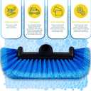 SCRUBIT 12" Car Wash Brush with Soft Bristles for Car Truck Boat Deck & House Cleaning, Exterior Washing Brush Connects with Pole & Hose Storage Bag Included (Blue)
