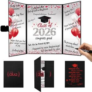 Graduation Guest Book 2026, Red Graduation Decorations, Graduation Guest Board A