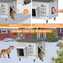 Indestructible Heated Cat House for Outside Cats Winter,Weatherproof & Insulated & Elevated Feral Cat House with Escape Door, Outdoor Indoor Cat Shelter for Stray Barn Cat 17.714.917.5