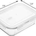 Glass Food Storage Containers Clear35 Oz2 Pack Set with Airtight Snap-Lock Lids Rectangular BPA-Free for Meal Prep and Leftovers