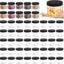 50 Pcs 10 Oz Plastic Jars with Lids Containers Storage Airtight Wide Mouth Food Jar Clear Cylinder Container for Grocery Kitchen Dry Food Butter Honey