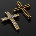 RUBYCA Cross Sideway Metal Connector Bead Crystal Inlay DIY Jewelry Shamballa Bracelet (20 PCS, Bronze & White Clear Crystals)