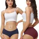 FALARY Womens Underwear,Bamboo Viscose Blend,Moisture-Wicking Briefs, Soft and Breathable Panties, Mid Waist, 5-Pack (Black, M)