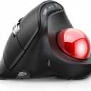 Nulea M514 Wireless Trackball Mouse - Reduce Wrist Strain with Ergonomic Vertical Design - Precision Thumb Control, Quiet Clicks, 3-Device Bluetooth & USB, Rechargeable for PC/Mac, Black
