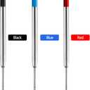5 x HeTaoCat Red Ink Refill Pack of 5, Replaceable Ballpoint Pen Refills, Medium Point Metal Refil (Red)