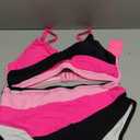 Aqua Eve Women's High Waisted Bikini - Twist Front Two Piece Swimsuits Full Coverage Color Block Bathing Suits 2025 Swimwear (Medium, Pink Black)