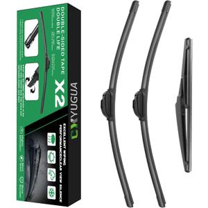 Double Sided Rubber Strips windshield wipers, Replace for 2014-2021 Grand Cherokee,Wiper Blades Replacement-22"/21"/11" (Set of 3) U/J HOOK,Will Last 2x As Long