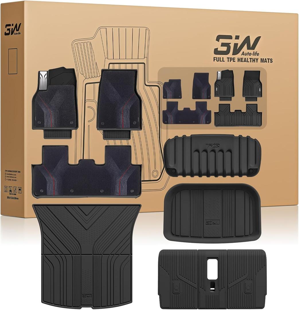 3W 9PCS Floor Mats for Tesla New Model Y 2025-2026 2027 Only for Standard