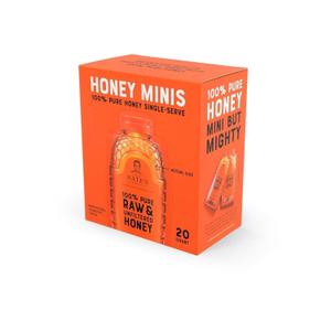 Nate's Honey Minis - Single-Serve 100% Pure, Raw & Unfiltered Honey  0.49oz Packets, 20ct box