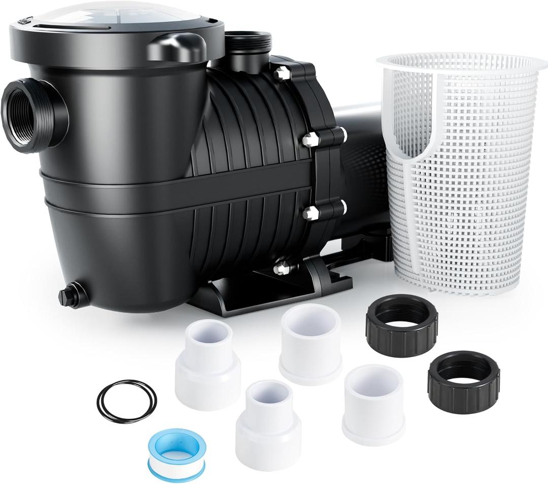 LANCHEZ In/Above Ground Pool Pump, High Flow (Variable Speed, 1.5 HP, 6300 GPH, 230V)