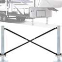 X-Brace Stabilizer Rear Cross Stand Mounting Bracket Compatible with RV Travel Camper Trailer with Fifth Wheel