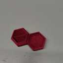 BLUTETE Hexagon Velvet Jewelry Single Slot Ring Box Engagement Wedding Box Keepsake Box Bridal Photo Ring (Red)