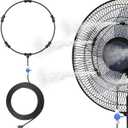 DR.PREPARE Outdoor Misting Fan Kit, 16.4ft Mist Hose Mister Fan, Water Misters for Cooling for Patio backyard, Portable Misting System, Independent Valve for Control