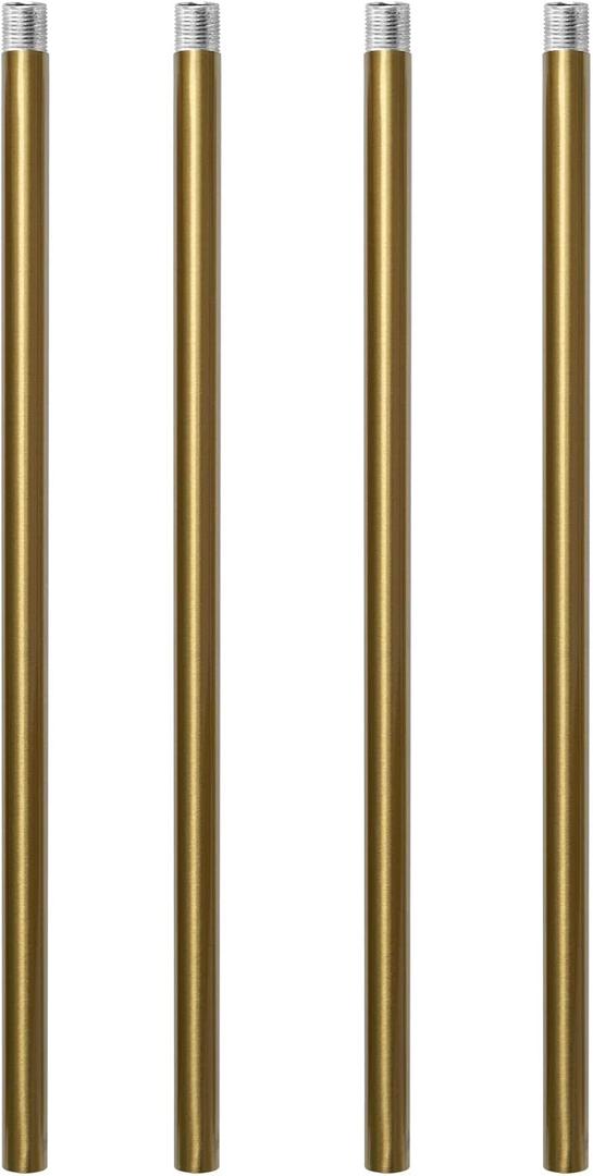 Brushed Brass M10 Threaded Extension Rod 12 Inches for Pendant Light, Chandelier, Island Lighting,Lighting Fixture downrods & Stems,12 Inches 11.4mm OD (0.449) x 300mm L (11.81)