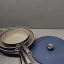 Redchef Nonstick Ceramic Pans, 4-Piece Deep Ceramic Frying Pan with Lid, 8" 9.5" 11" Deep Frying Pan, Egg Frying Pans Suitable for All Stovetops, PFAS & PTFE & PFOA Free, Dishwasher & Oven Safe, Blue
